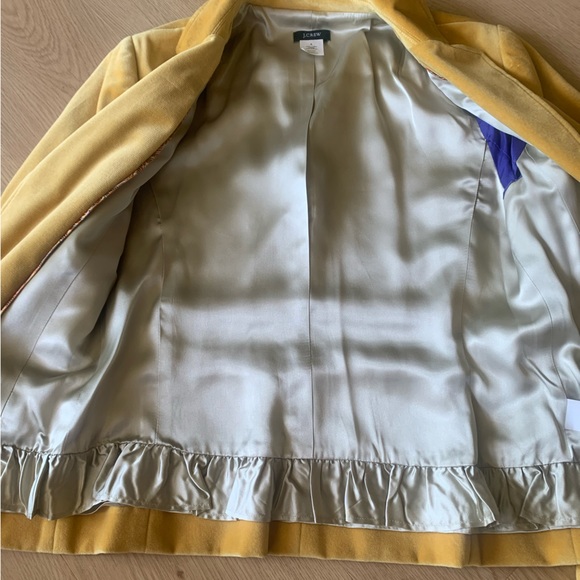 J Crew Lined Velvet Blazer Size 8 Gold - Picture 5 of 6